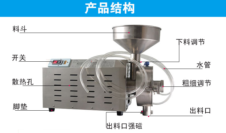 水冷式五谷雜糧磨粉機結構圖